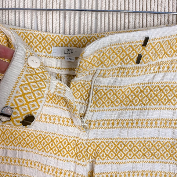 Loft The Riviera Short Yellow White Stripes Size 2 - Picture 3 of 9